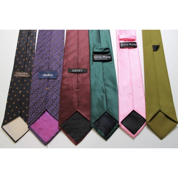 Lot of 6 Mens Neckties Calvin Klein Nautica DKNY Barry Wang Rodney Silk Various - Picture 6 of 9